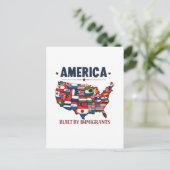 Amerika erbaut von Immigranten Patriotic American Postkarte (Stehend Vorderseite)