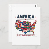 Amerika erbaut von Immigranten Patriotic American Postkarte (Vorne/Hinten)