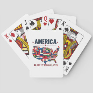 Amerika erbaut von Immigranten Patriotic American Spielkarten