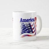 Amerika Erste US Flagge Halbtext Jumbo-Tasse (Vorderseite Rechts)