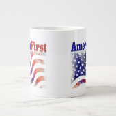 Amerika Erste US Flagge Halbtext Jumbo-Tasse (Vorderseite)