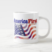 Amerika Erste US Flagge Halbtext Jumbo-Tasse (Rechts)