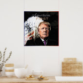 AMERIKA ERSTER SLOGAN EAGFL ZWEI POSTER (Küche)