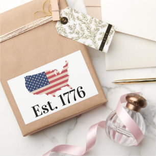 Amerika Est. 1776 Patriotische Flagge Rechteckiger Aufkleber