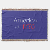 Amerika est 1776 Typografie 4. Juli Blau Decke (Vorderseite)
