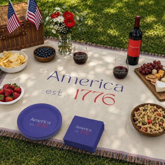 Amerika est 1776 Typografie 4. Juli Neutral Decke