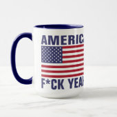 Amerika, F*ck ja! - Blau Tasse (Links)