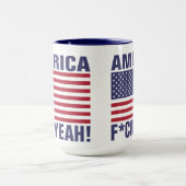 Amerika, F*ck ja! - Blau Tasse (Zentrum)