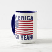 Amerika, F*ck ja! - Blau Tasse (Vorderseite Links)