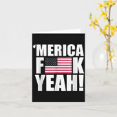 Amerika F Yeah Fourth 4th Juli Karte (Gelbe Blume)