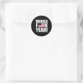 Amerika F Yeah Fourth 4th Juli Runder Aufkleber (Tasche)