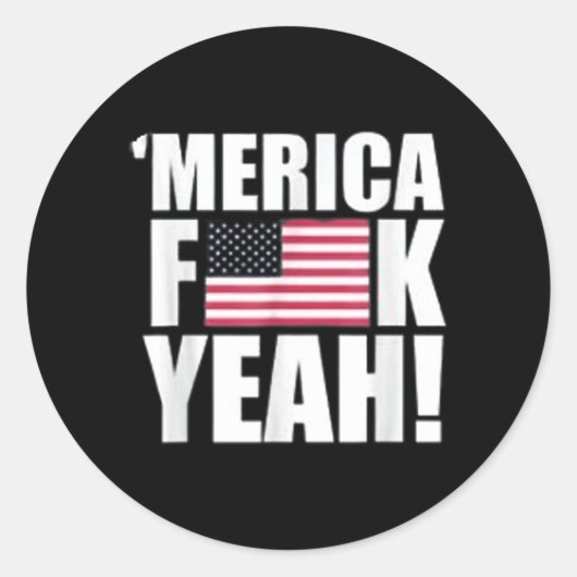 Amerika F Yeah Fourth 4th Juli Runder Aufkleber (Vorderseite)