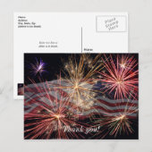 Amerika feiern Danke Postkarte (Vorne/Hinten)