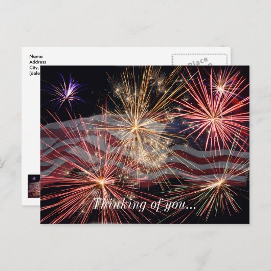 Amerika feiern, das an Sie denkt Postkarte (Vorne/Hinten)