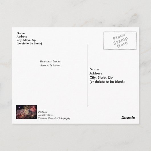 Amerika feiern, das an Sie denkt Postkarte (Rückseite)