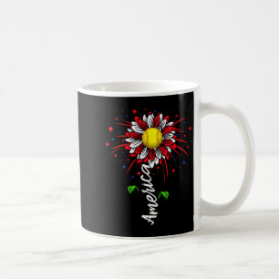 Amerika Feuerwerk Blume Softball Unabhängigkeitsta Kaffeetasse