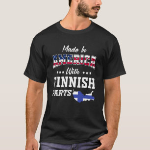 Amerika Finnische Teile Finnland Karte USA-Flagge T-Shirt
