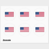 Amerika FLAG International Runder Aufkleber (Blatt)