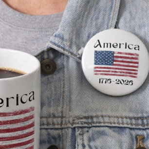 Amerika-Flagge 1776 bis 2026 USA 250. Jubiläum Button
