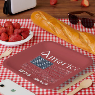 Amerika-Flagge 1776 bis 2026 USA 250. Jubiläum Pappteller