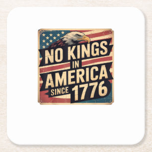 Amerika-Flagge Dekor Keine Könige in Amerika seit Rechteckiger Pappuntersetzer