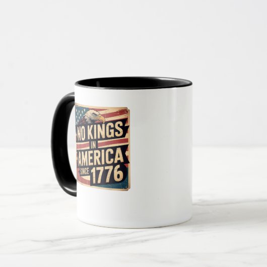 Amerika-Flagge Dekor Keine Könige In Amerika Seit Tasse (Vorderseite Links)
