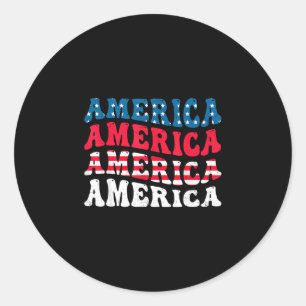 Amerika-Flagge Grafik lustig 4. Juli Runder Aufkleber
