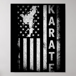 Amerika-Flagge Japan Kampfsport Ninja-Geschenk Kar Poster