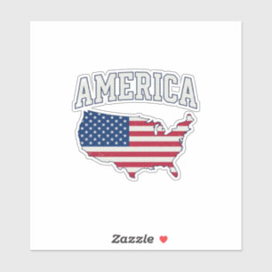 Amerika-Flagge Karte Patriotisch Retro Grafik-Shir Aufkleber