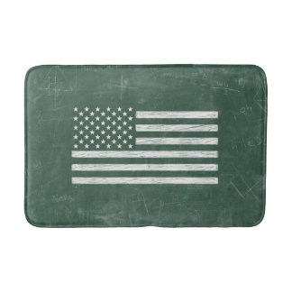 Amerika-Flagge Kreidetafel Kunst (Zeichnung Nr. 1) Badematte