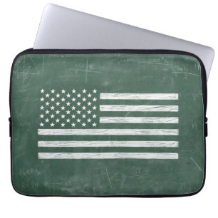Amerika-Flagge Kreidetafel Kunst (Zeichnung Nr. 1) Laptopschutzhülle