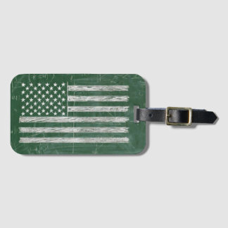 Amerika-Flagge Kreidetafel Kunst (Zeichnung Nr. 3) Gepäckanhänger