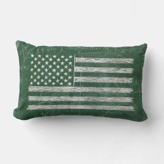Amerika-Flagge Kreidetafel Kunst (Zeichnung Nr. 3) Lendenkissen
