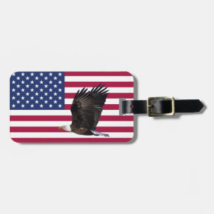 Amerika-Flagge mit Adler-personalisiertem Gepäckanhänger