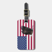 Amerika-Flagge mit Adler-personalisiertem Gepäckanhänger (Vorderseite vertikal)