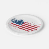 Amerika-Flagge Pappteller, Amerika-Flagge Party-Te Pappteller (Schrägansicht)