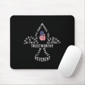 Amerika-Flagge Pfadfinder Gesetz Mousepad (Mit Mouse)