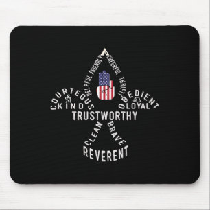 Amerika-Flagge Pfadfinder Gesetz Mousepad