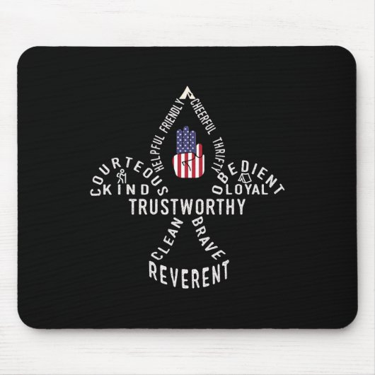 Amerika-Flagge Pfadfinder Gesetz Mousepad (Vorne)