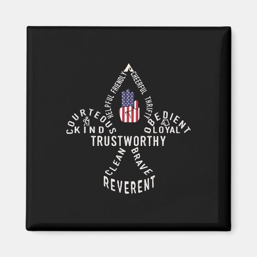 Amerika-Flagge Pfadfinderrecht Magnet (Vorne)