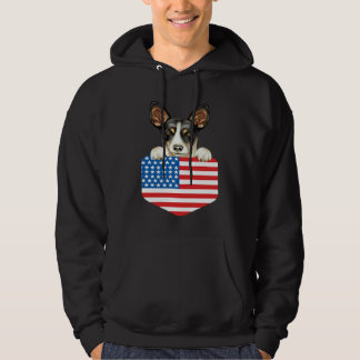 Amerika Flagge Ratten Terrier Hund In Tasche Hoodie