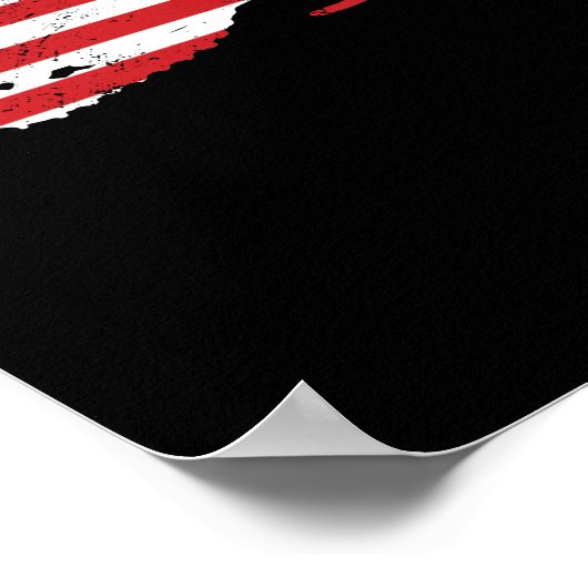 Amerika-Flagge Schneemobil USA Schnee Winter Poster (Ecke)