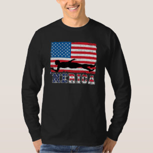 Amerika-Flagge Schwimmen US-Swim-Muster-Design zur T-Shirt