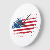 Amerika-Flagge-Uhr Große Wanduhr (Winkel)