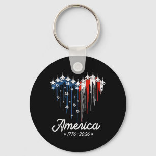 Amerika-Flagge US Herz 1776 2026 4. Juli 250. Schlüsselanhänger