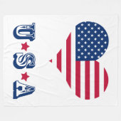 Amerika-Flagge USA Herz groß Fleecedecke (Vorderseite (Horizontal))