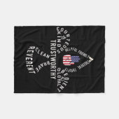 Amerika-Flaggen-Pfadfinder-Gesetz Fleecedecke (Vorderseite (Horizontal))