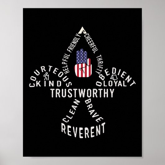 Amerika-Flaggen-Scouting-Gesetz Poster (Vorne)