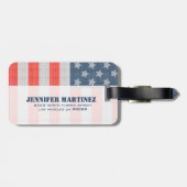 Amerika - Flaggendiamanten und Glitzer-Textur Gepäckanhänger (Rückseite horizontal)