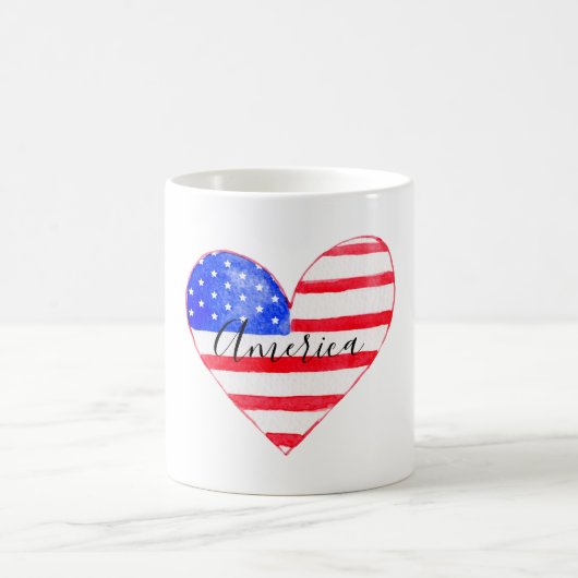 Amerika-Flaggenherz Kaffeetasse (Mittel)